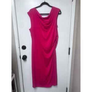 a new day Sleeveless Cowl Neck Midi Dress in Fuchsia